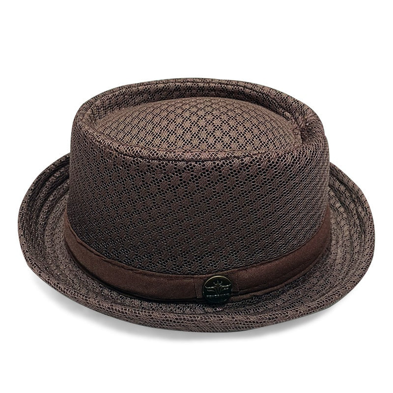 🤠🎩Sombrero de sol de malla transpirable para exteriores, estilo británico, estilo jazz.