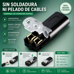 🏆Conector enchufable de doble cable con presilla de bloqueo