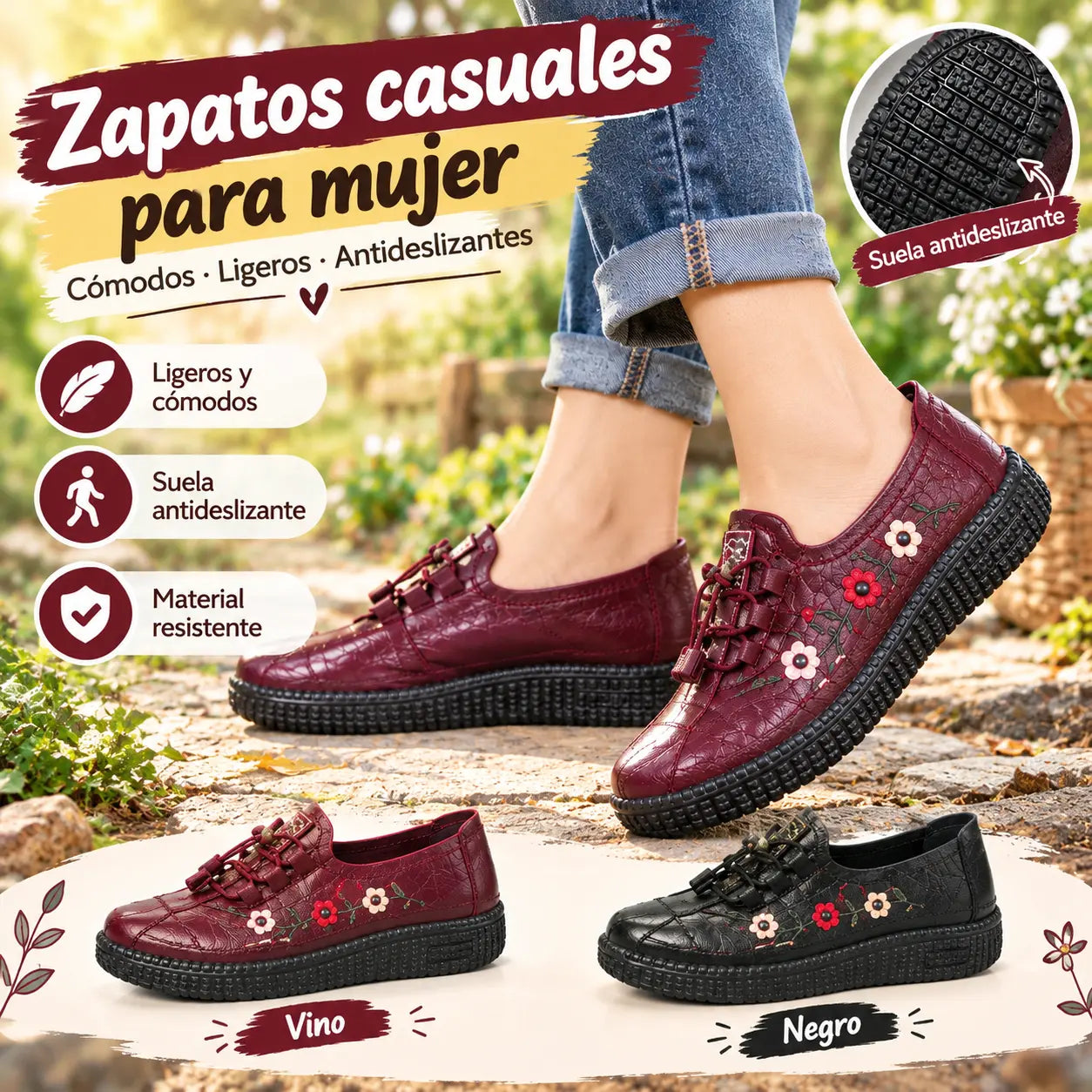 【36-41】👟 ¡Zapatos casuales para mamá, ligeros y cómodos todo el día!