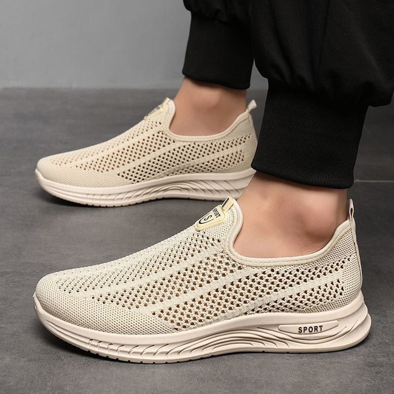 【39-44】Zapatos casuales de malla transpirables, cómodos, antideslizantes y fáciles de usar para hombres