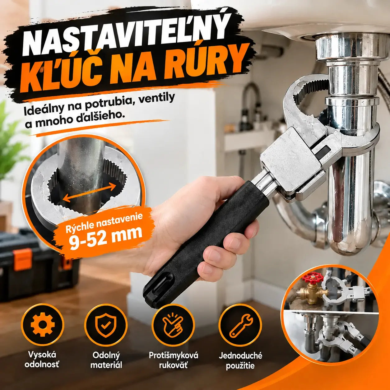 🔥【50% ZĽAVA】🔧 Protišmykový nástroj na demontáž batérií z umývadla v kúpeľni s multifunkčným kľúčom