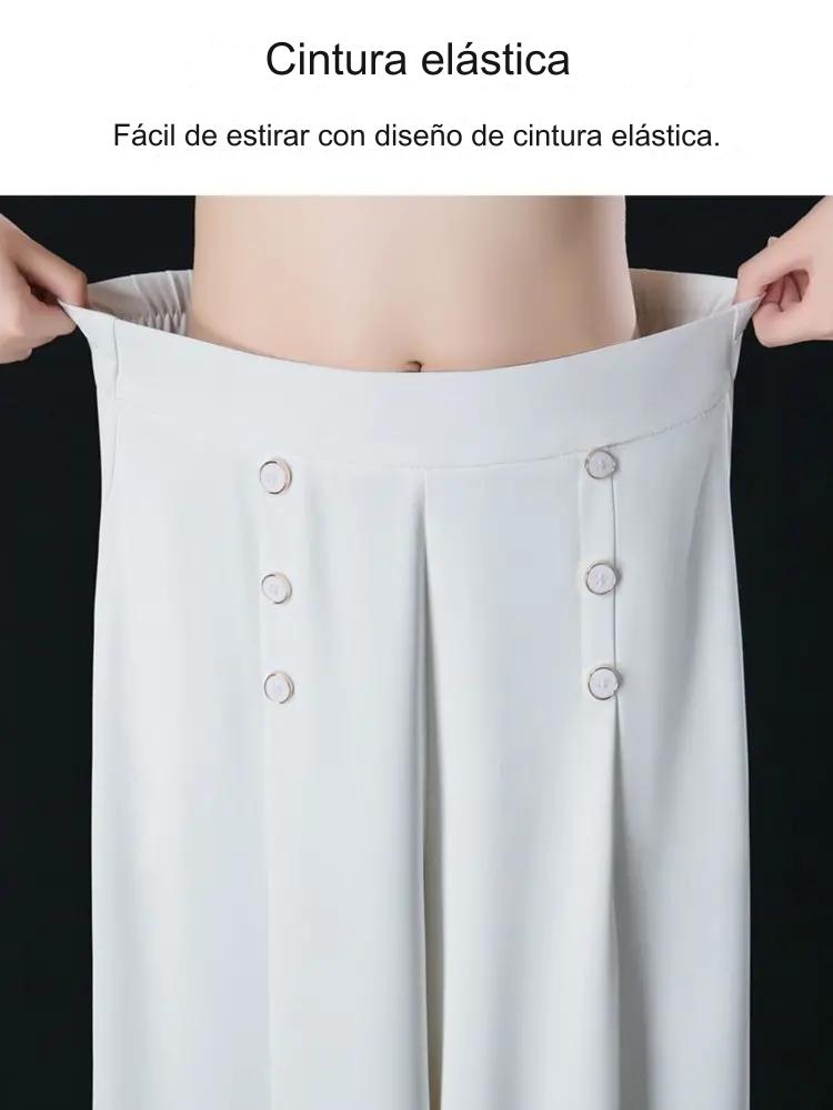 💖【M-5XL】Falda ancha de cintura alta drapeada de moda para mujer