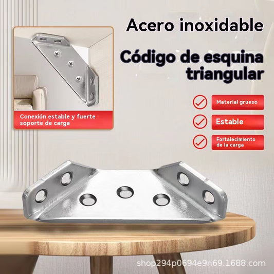 🔩 Escuadra Reforzada de Acero Inoxidable 90° – Soporte Multifunción para Reparar y Reforzar Muebles 🛠️