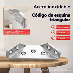 🔩 Escuadra Reforzada de Acero Inoxidable 90° – Soporte Multifunción para Reparar y Reforzar Muebles 🛠️