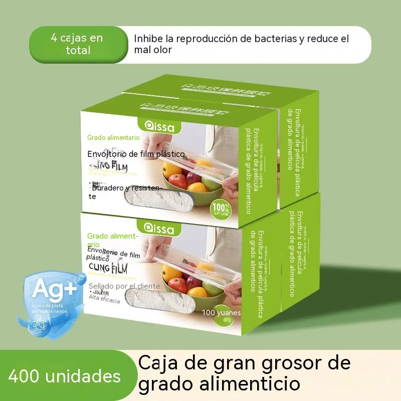 Extra hrubé, balenie 4 kusov (400 kusov) - Antibakteriálne elastické obaly na potraviny; jednorazové potravinárske vrecká na skladovanie v kuchyni alebo chladničke.