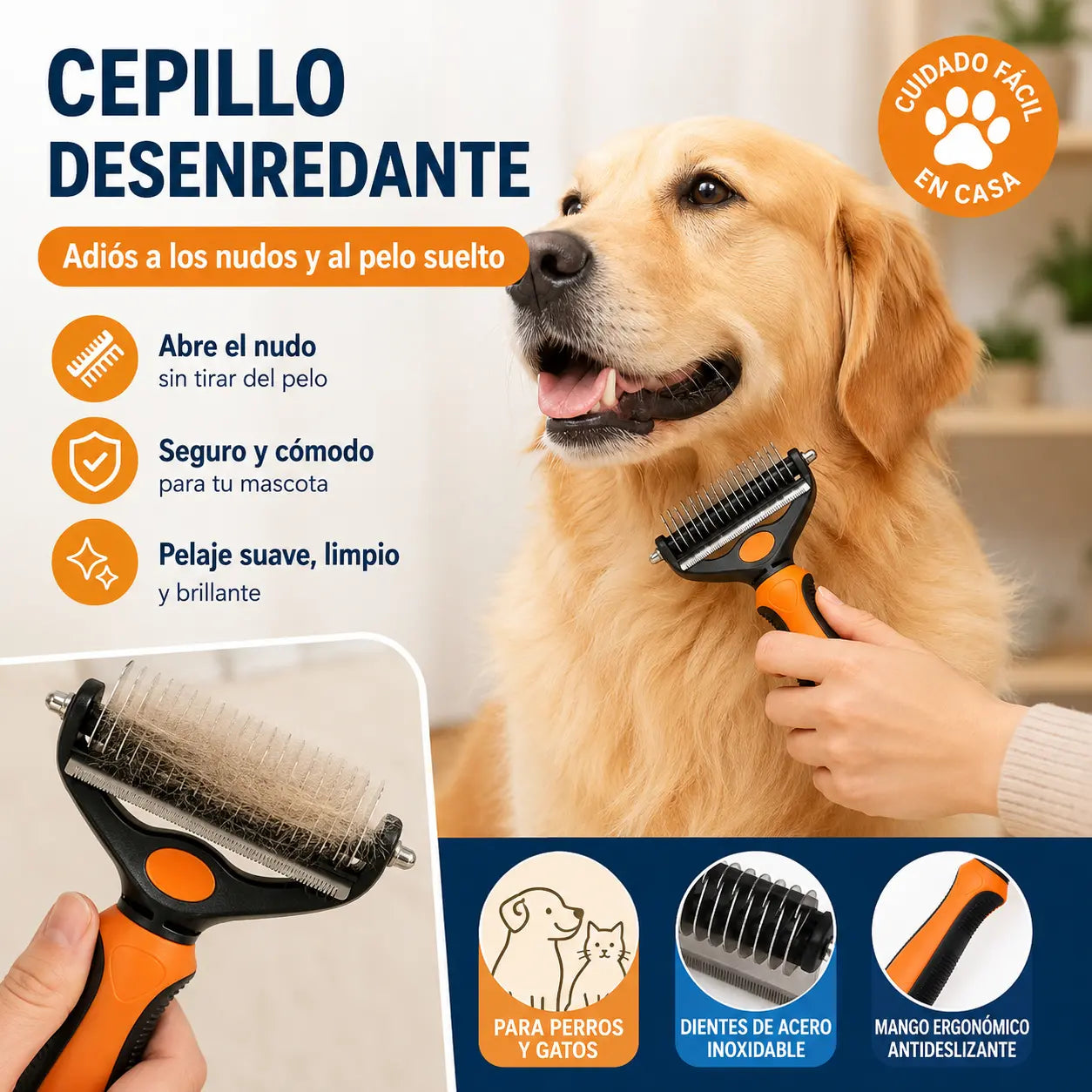 🐶🐱Herramienta profesional para desenredar perros y gatos✨