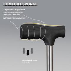 ✨Bastón plegable 2 en 1 con silla, Las muletas son anticaídas, plegables y portátiles✅Bastones de trekking telescópicos