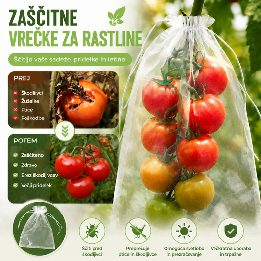 🔥【50 kosov (24 * 38 cm)】Mreža proti mrčesu za sadne mušice, zaščitna mreža za drevesa in ptice, vrtne mrežaste vrečke za zaščito rož, rastlin, sadja in zelenjave