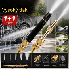 🚿【Dvojdielna sada】💧 Vysokotlaková vodná pištoľ: Umývanie auta, záhrada, 10-krát vyšší tlak, viacero režimov ⚡
