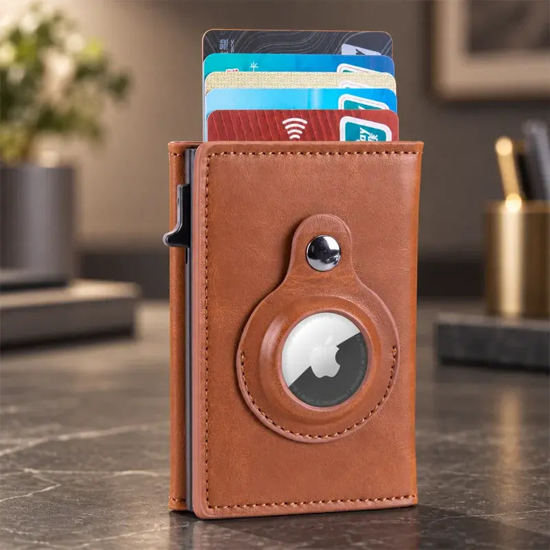 🖤 Tarjetero de Cuero Carbono con Clip Automático de Aluminio | Bloqueo RFID | Porta Tarjetas Minimalista y Moderno ✨
