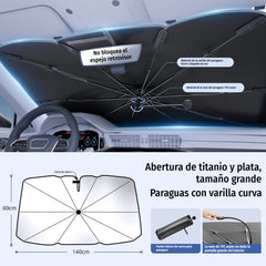 🚗 Paraguas Parasol para Parabrisas de Coche ☀️ Aislamiento Térmico | Cobertura Total | Plegable