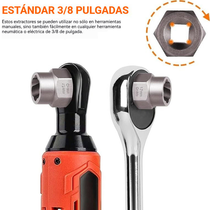 🔥Juego de extractores de tuercas de 14 piezas, kit de herramientas para quitar tornillos y tuercas rotos.