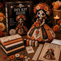 🧵✨ Kit de Muñeca de Patchwork DIY – Diseño Festivo y Adorable, Regalo Creativo para Manualidades 🎁