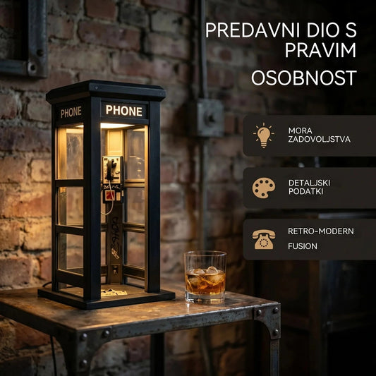 ✨⏰ Ambijentalna rasvjeta u obliku retro telefonske govornice u ograničenom izdanju: Nostalgičan dizajn koji stvara toplu i privlačnu atmosferu.💡📞