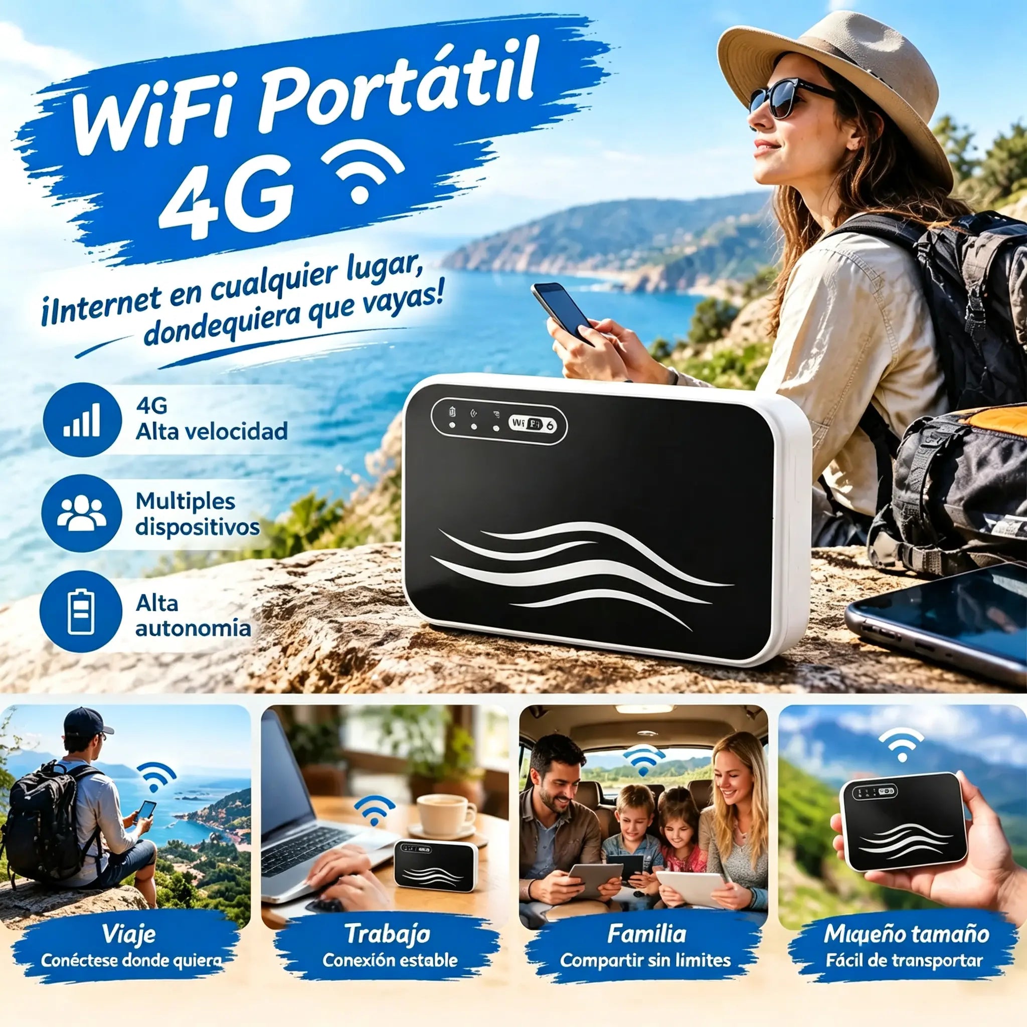 🌍✨ Globális hordozható Wi-Fi – vízum nem szükséges –: internet-hozzáférés bárhol, bármikor.