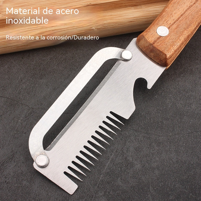 ✅Compra 1 y llévate 1 gratis (2 artículos) 🧅🔪 Pelador de cocina multifuncional 3 en 1: ¡Pela, corta y abre botellas! 🔥