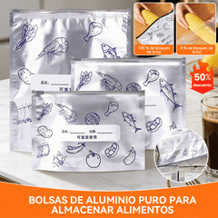 🔥10 pequeñas + 10 medianas + 10 grandes🔥Un total de 30 bolsas de papel de aluminio antibacterianas, súper fáciles de usar, para conservar la frescura.