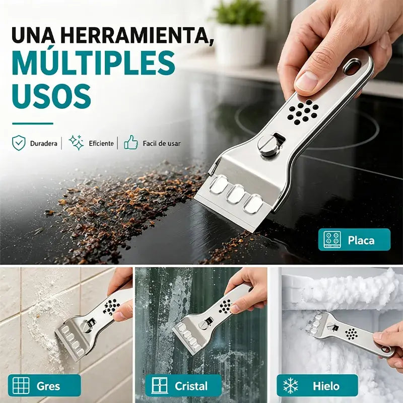 ✨ Espátula Limpiadora Multiusos de Acero Inoxidable – Herramienta Profesional para Cocina, Azulejos, Paredes y Pisos 🛠️