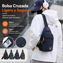 ☔️ ¿Lluvia? ¡Sin problema! ✨ Bolso bandolera impermeable con múltiples bolsillos. 🎒