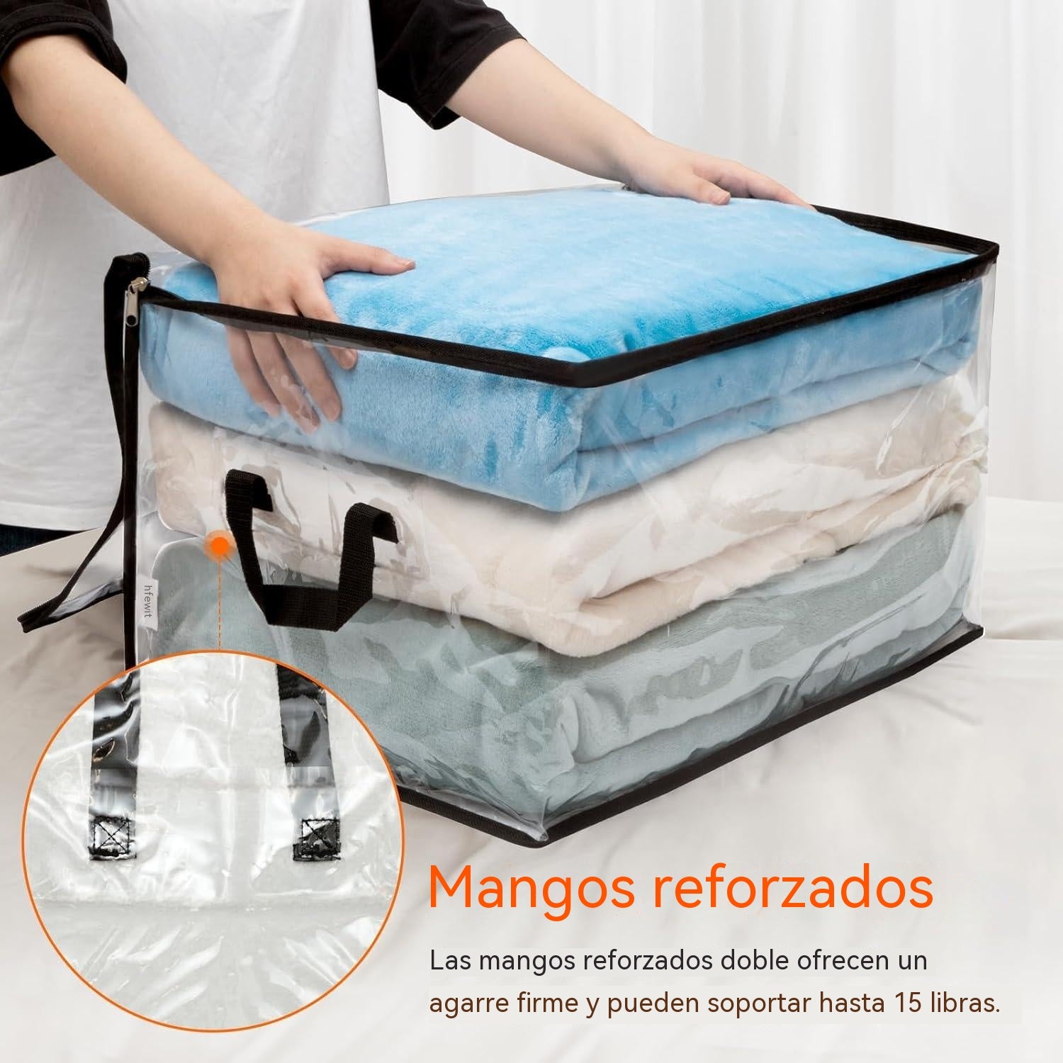 【3 piezas】🔥Oferta por tiempo limitado: 49% de descuento 📦Bolsa de almacenamiento de plástico transparente, grande, resistente y gruesa para ropa, mudanzas y almacenamiento