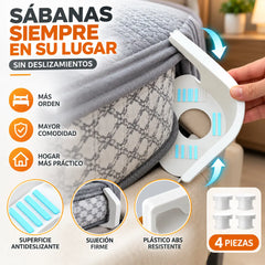 [4 piezas]🧵🏠Sujetadores Invisibles para Sábanas – Sin Agujas, Antideslizantes y Fáciles de Usar