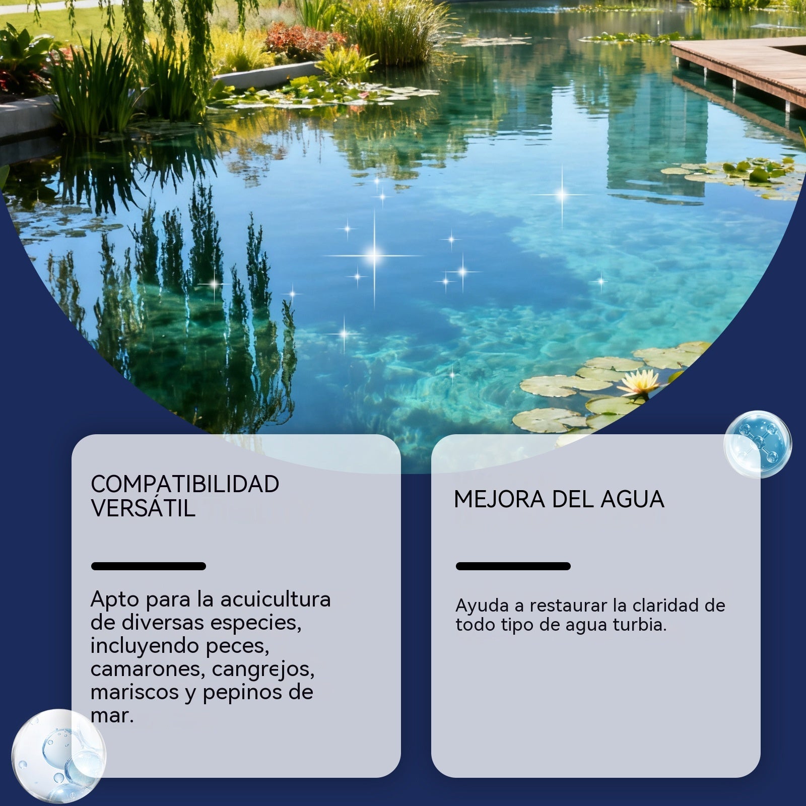 🛡️【Compra 2 y llévate 1 gratis】🔍Agente clarificador profesional: fórmula avanzada, no tóxica, elimina partículas finas y residuos orgánicos. Apto para estanques de koi, acuarios y jardines acuáticos. 🐟💚💦