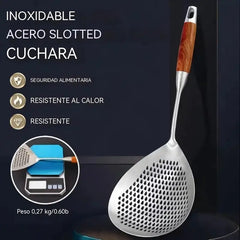 Colador de acero inoxidable de malla fina - Versión mejorada 2026 Malla de filtro ultrafina con mango, cuchara para filtro de aceite, colador de alimentos para cocina