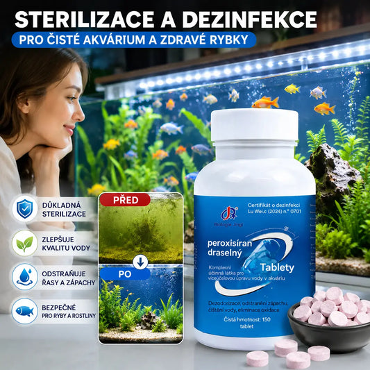 🔥【150 kapslí】🐟🌿 Víceúčelové tablety na čištění vody v akváriích: Sterilizují, odstraňují chlór a čistí vodu; vhodné pro akvária i zahradní jezírka.