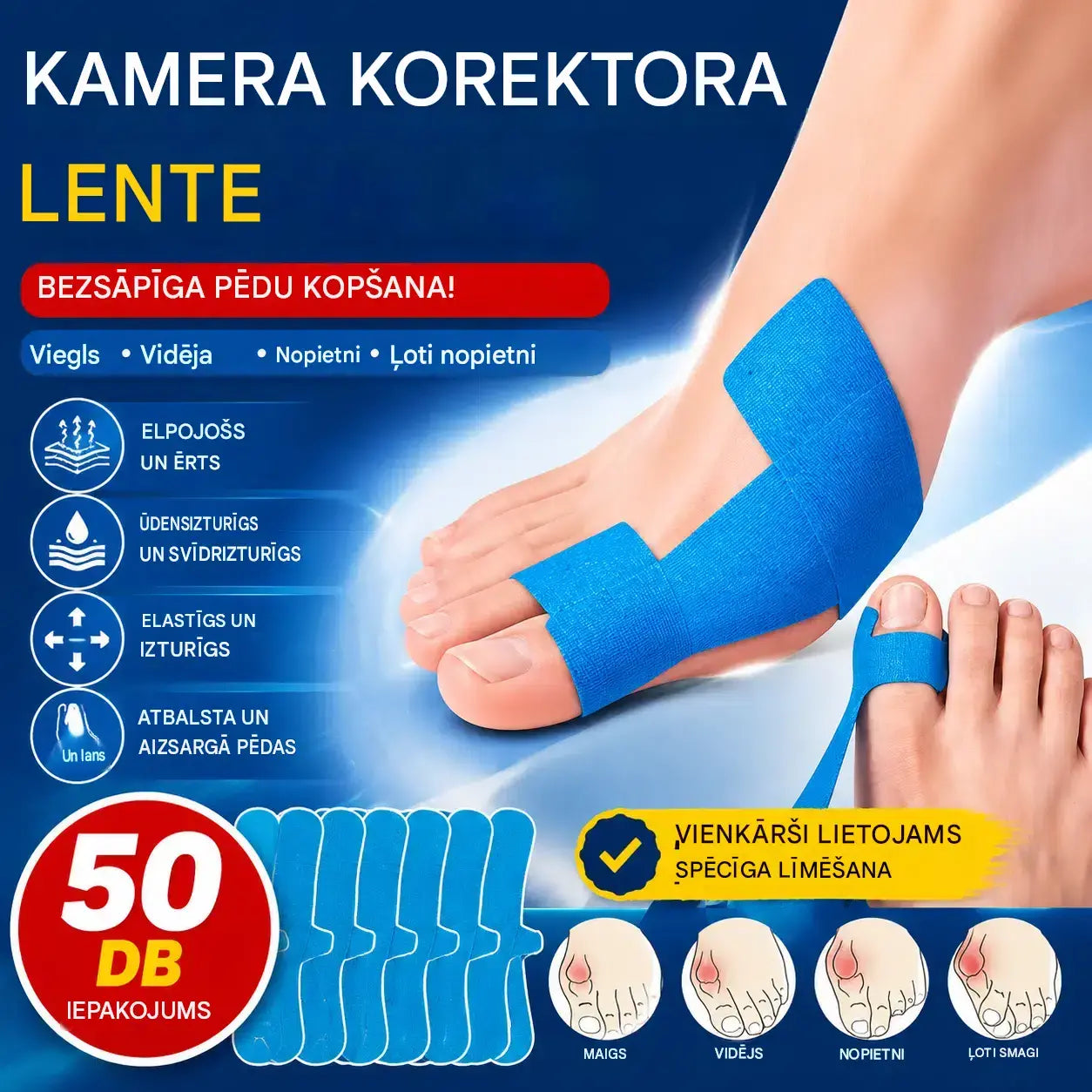 [100 gab.] Elastīgi pirkstu aizsargi, apdegumu plāksteri, izturīgi sporta pārsēji