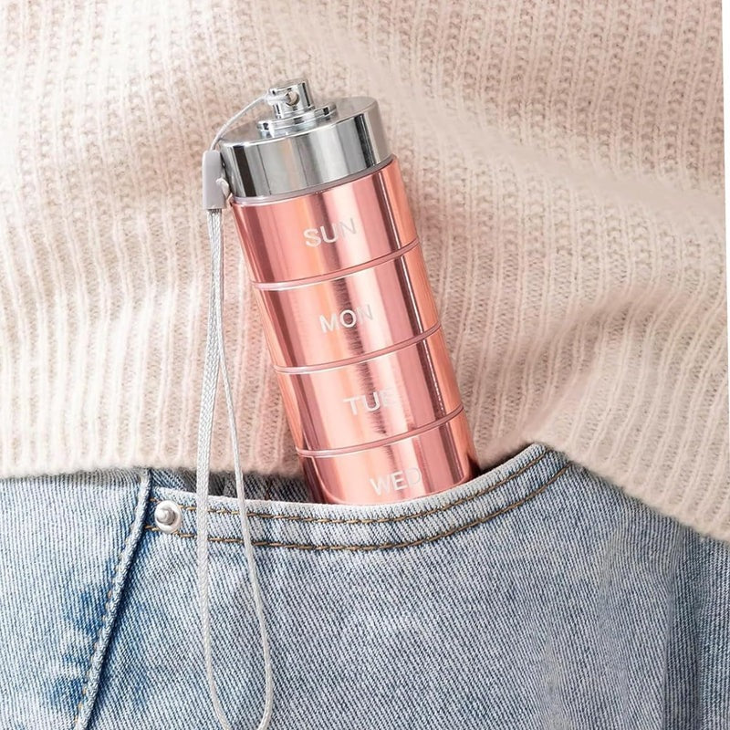 💊 Organizador de Pastillas de Aluminio Impermeable de 7 Días – Portátil y Seguro 🧳🔒✨