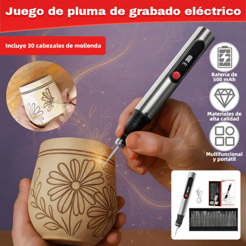✨Bolígrafo esculpidor recargable de iones de litio multifuncional, adecuado para decoración de uñas y pulido eléctrico.