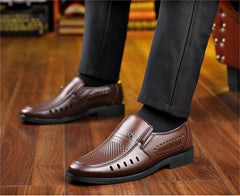 【38-44】Cómodos y transpirables zapatos de cuero casual de negocios para hombres hechos de cuero de alta calidad que no se arruga fácilmente.