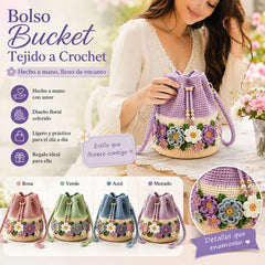 🌼 Bolso Cubo de Ganchillo Artesanal – Estilo Bohemio con Flores, Único y Atemporal 👜