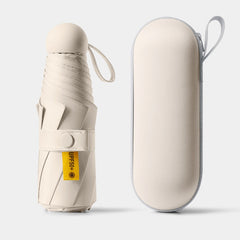Prenosni dežnik z dvojno namembnostjo in etuijem v obliki kapsule