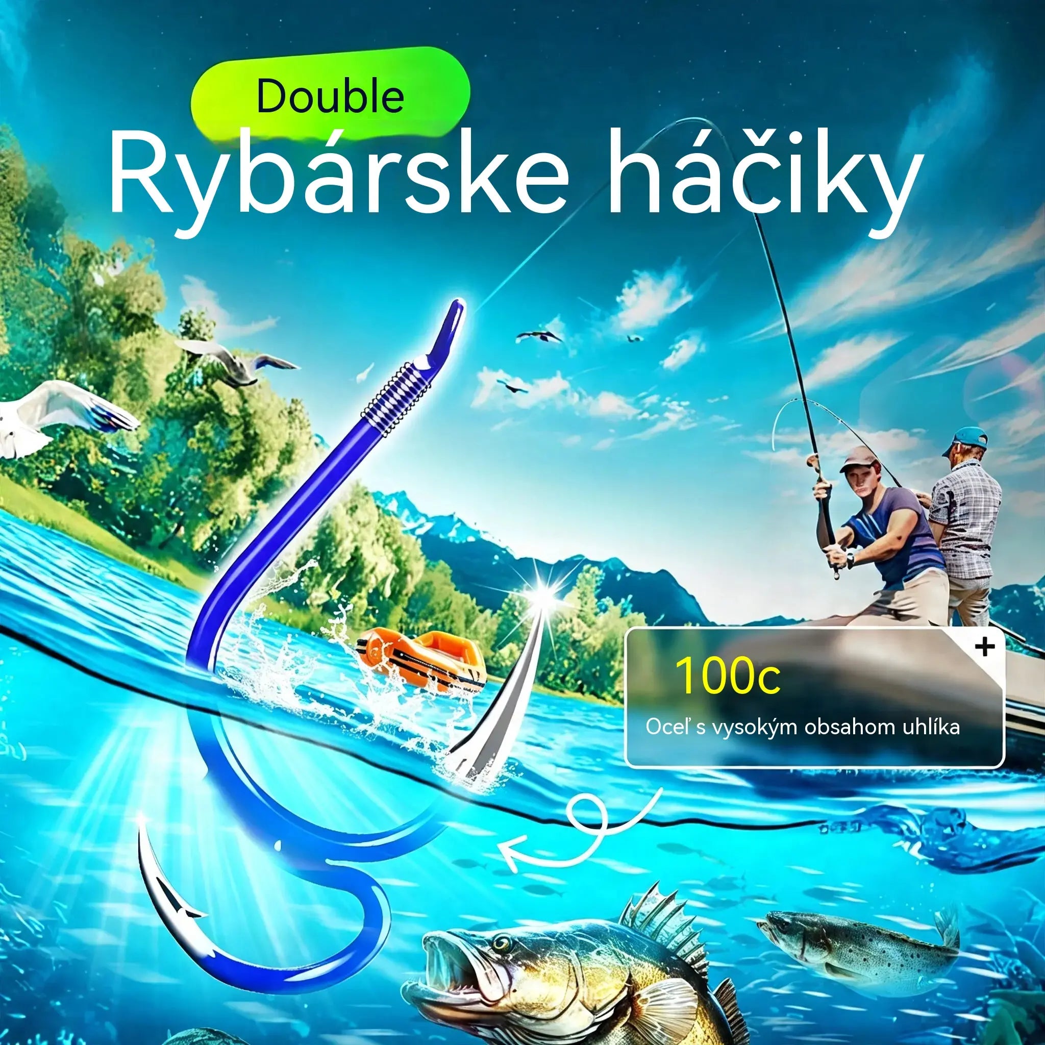 ❤️‍🔥 (20 kusov) Ultra ostré klasické dvojité háčiky na rybolov