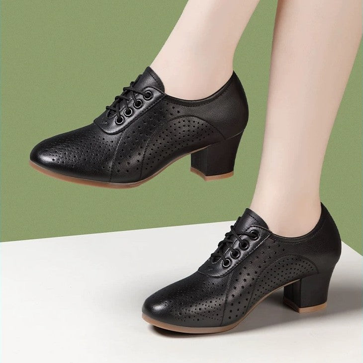👟【34-41】2025 otoño nuevos zapatos de cuero para mujer zapatos de baile