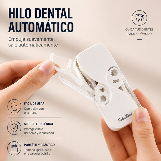 [2 juegos]Caja de almacenamiento automático de hilo dental con doble apertura, ideal para viajes.