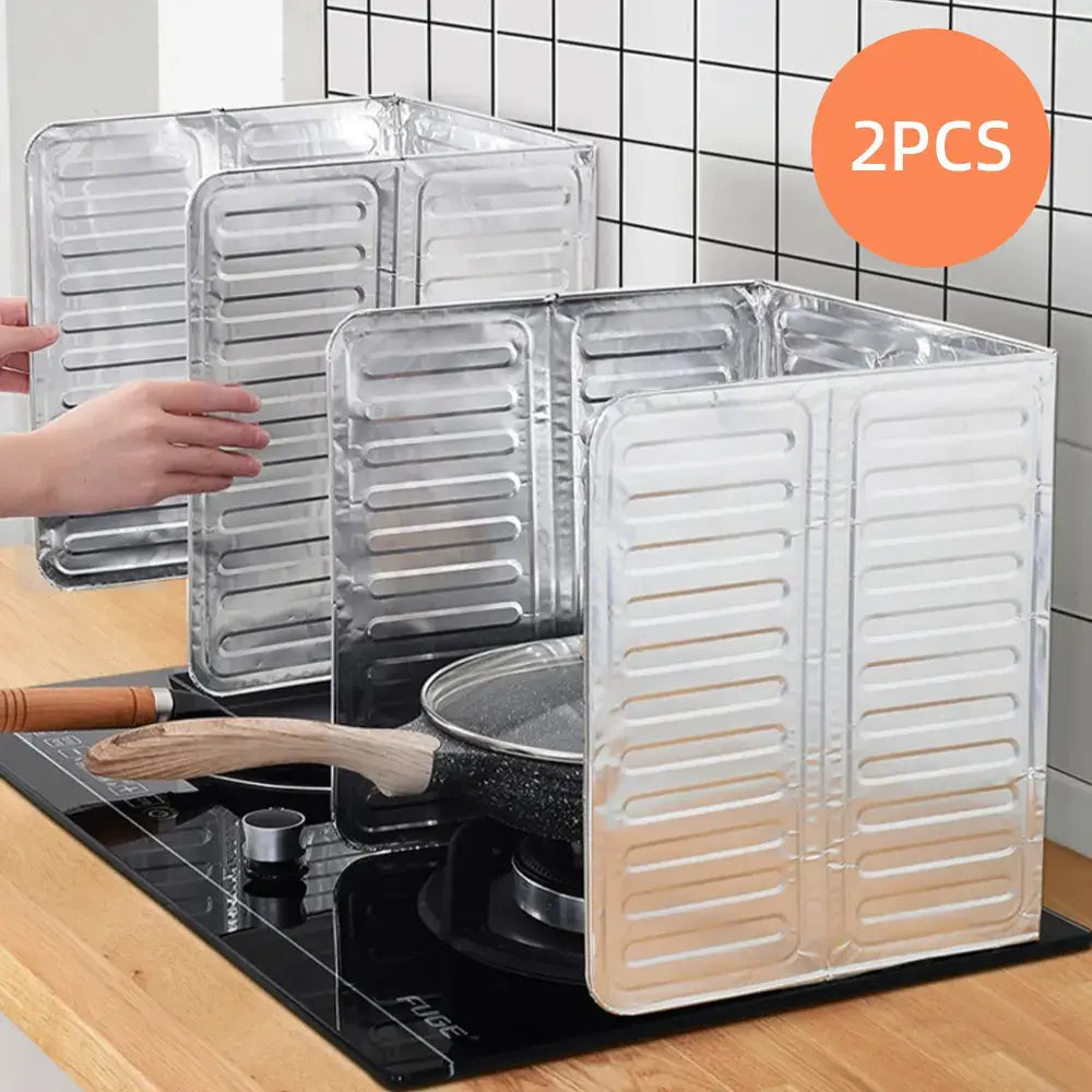 🛡️【¡Compre uno y obtenga uno gratis!】🔥 Protector antisalpicaduras de aluminio para cocina – Bloquea eficazmente la grasa, resistente a altas temperaturas y fácil de limpiar 🍳