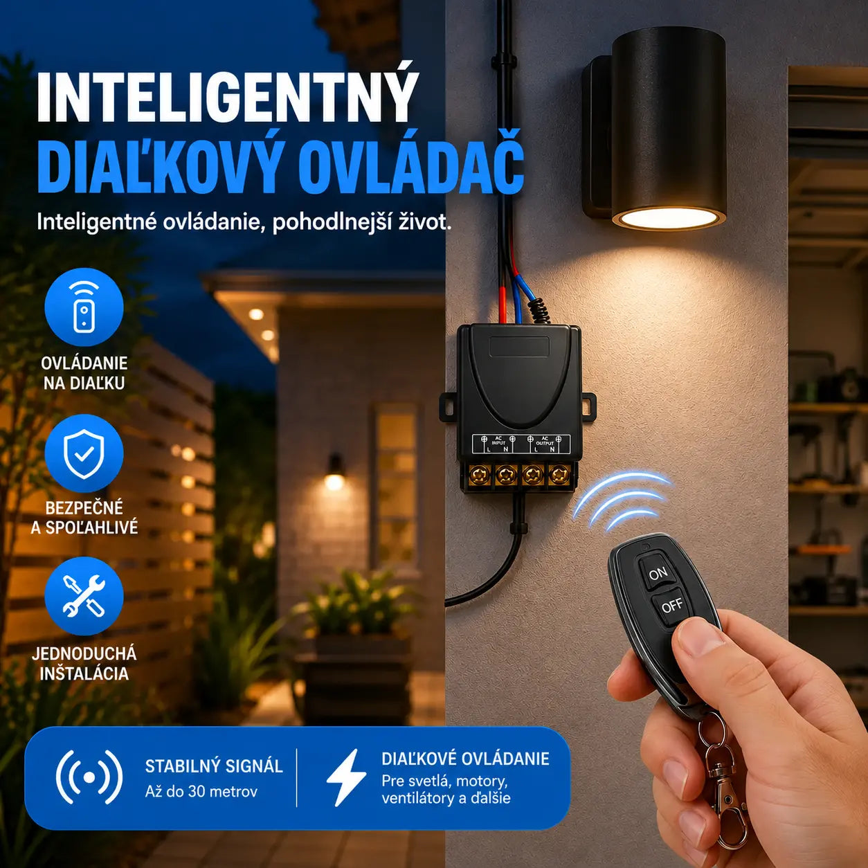 🔥🔌Bezdrôtový diaľkový ovládač 220V, diaľkový ovládač pre motor vodného čerpadla, bezdrôtové diaľkové ovládanie pre svietidlá.