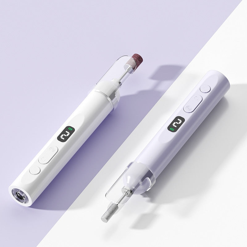 💅Lima de uñas eléctrica 2 en 1 con lámpara LED (lámpara de secado + 5 cabezales de pulido)