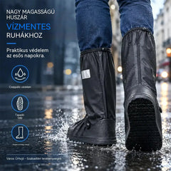 Tökéletes esővédelem! Magas szárú, vízálló cipővédők (40 cm magasak)! Vastagított, csúszásgátló talp · Tartós PVC anyag!