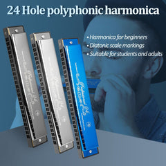 🔥🎶🎼 Armónica profesional de 24 agujeros en do mayor con estuche【🎁El regalo perfecto para los amantes de la música】
