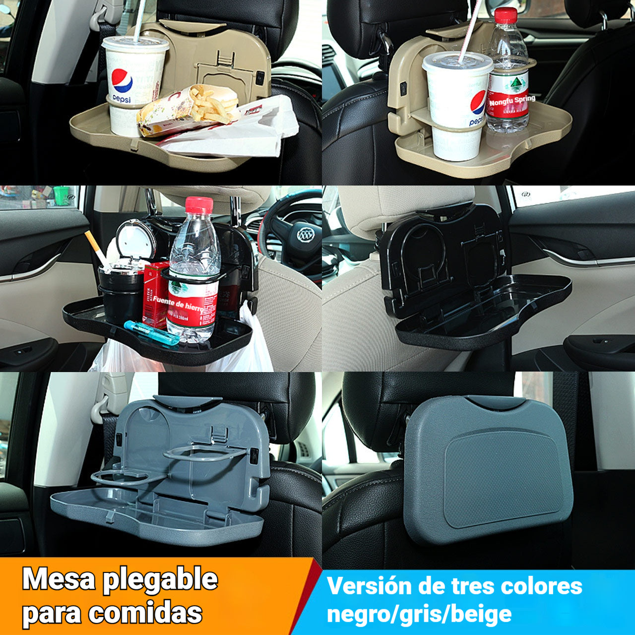 🚗Mesa de comedor pequeña para coche, mesa plegable con función de almacenamiento.