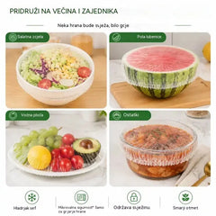 ⏳50% popusta🔥【3 pakiranja - 300 komada】🎉Što više kupujete, više štedite🎁Jednokratne rastezljive navlake za hranu, prikladne za zdjele i tanjure