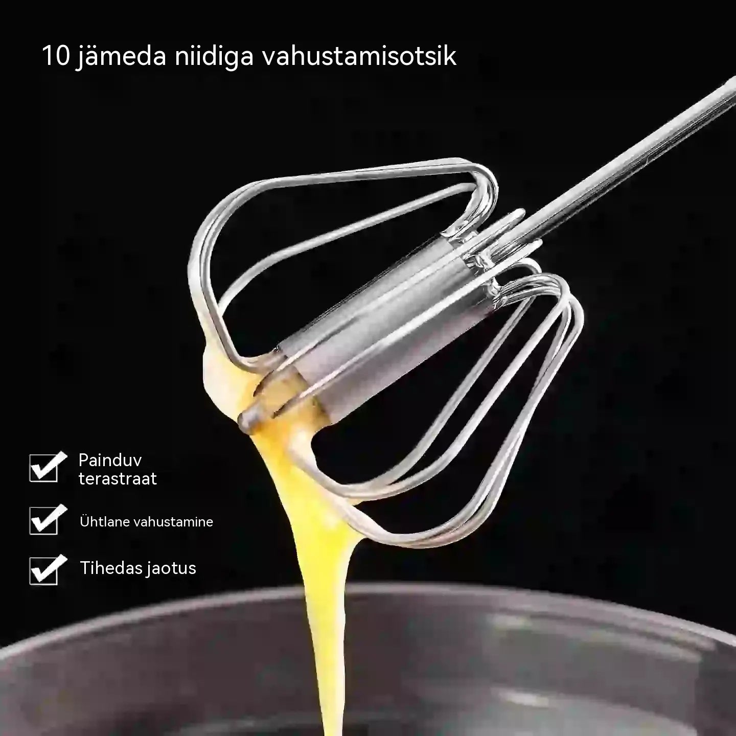 【2-osaline komplekt】Roostevabast terasest poolautomaatne munavahustaja