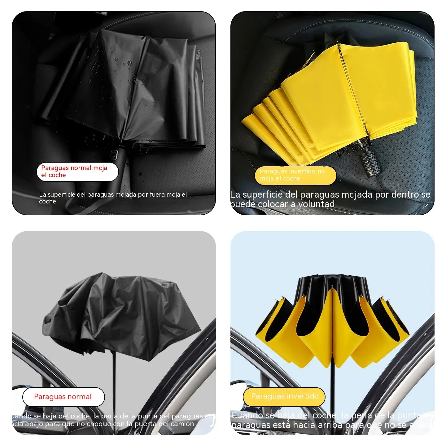 ☔ Paraguas Plegable de 12 Varillas – Resistente al Viento, Impermeable y Ligero para Lluvia y Sol 🌞