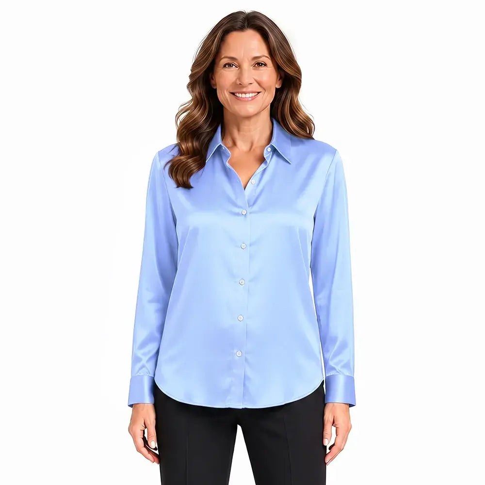 👚Ženska satenska bluza dugih rukava s printom - široka radna bluza velike veličine - lagana moderna košulja