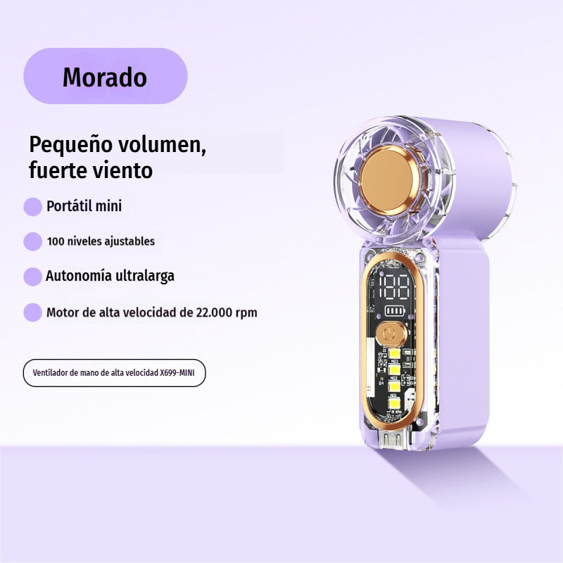 Ventilador pequeño portátil de alta velocidad y larga duración.
