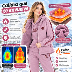 🔥【pantalón + suéter + chaqueta】Nuevo conjunto deportivo y casual de otoño/invierno 2026, acolchado y grueso.