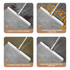🧹 Squeegee de silicona 3 en 1 – fácil de limpiar, no retiene pelo, mango telescópico de acero inoxidable ✨